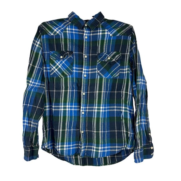 Urban Pipeline XL Blue Green Plaid Flannel Shirt Long Sleeve Casual Fashion - Picture 1 of 5